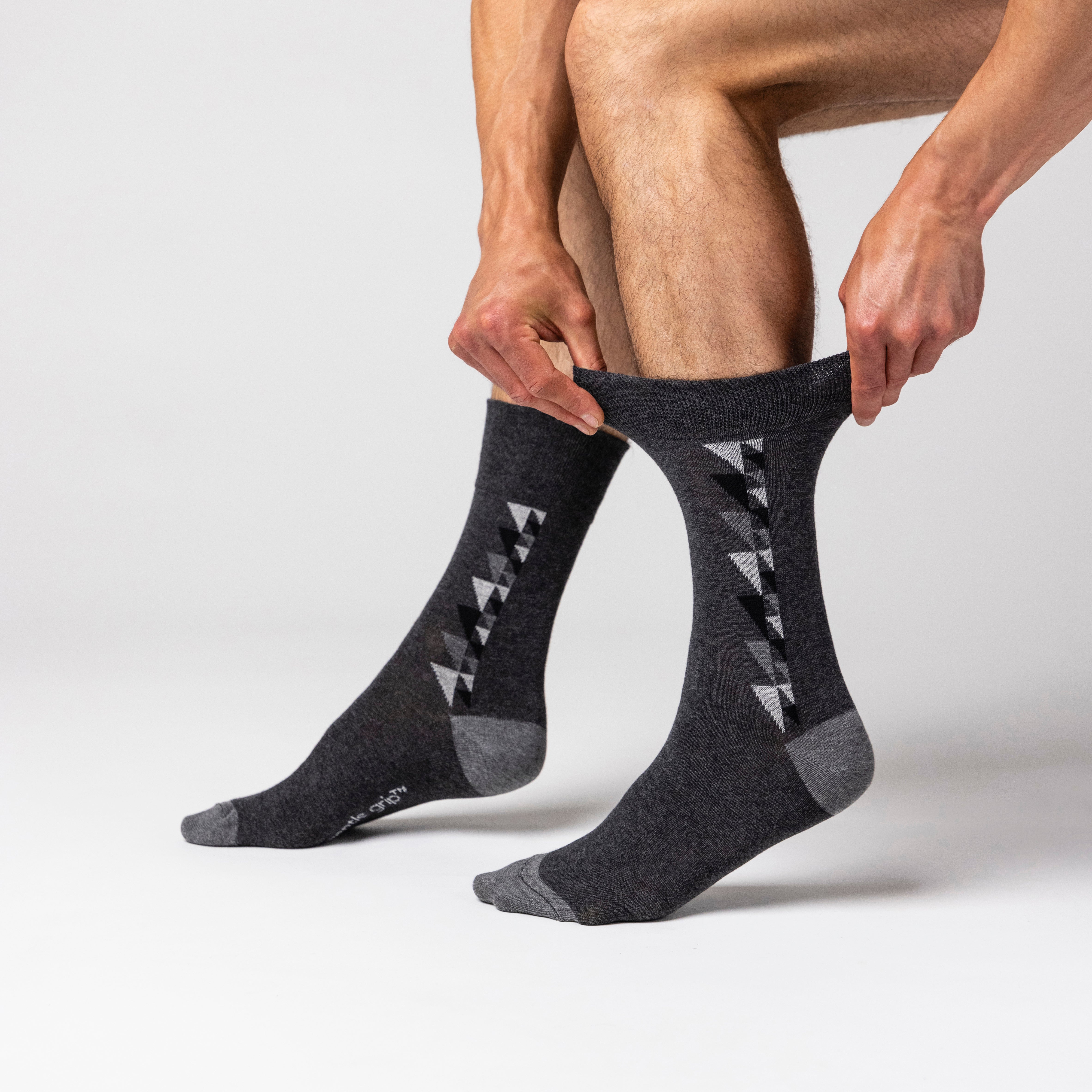 6 Pairs Men's Bigfoot Cotton Socks - Black/Charcoal/Grey