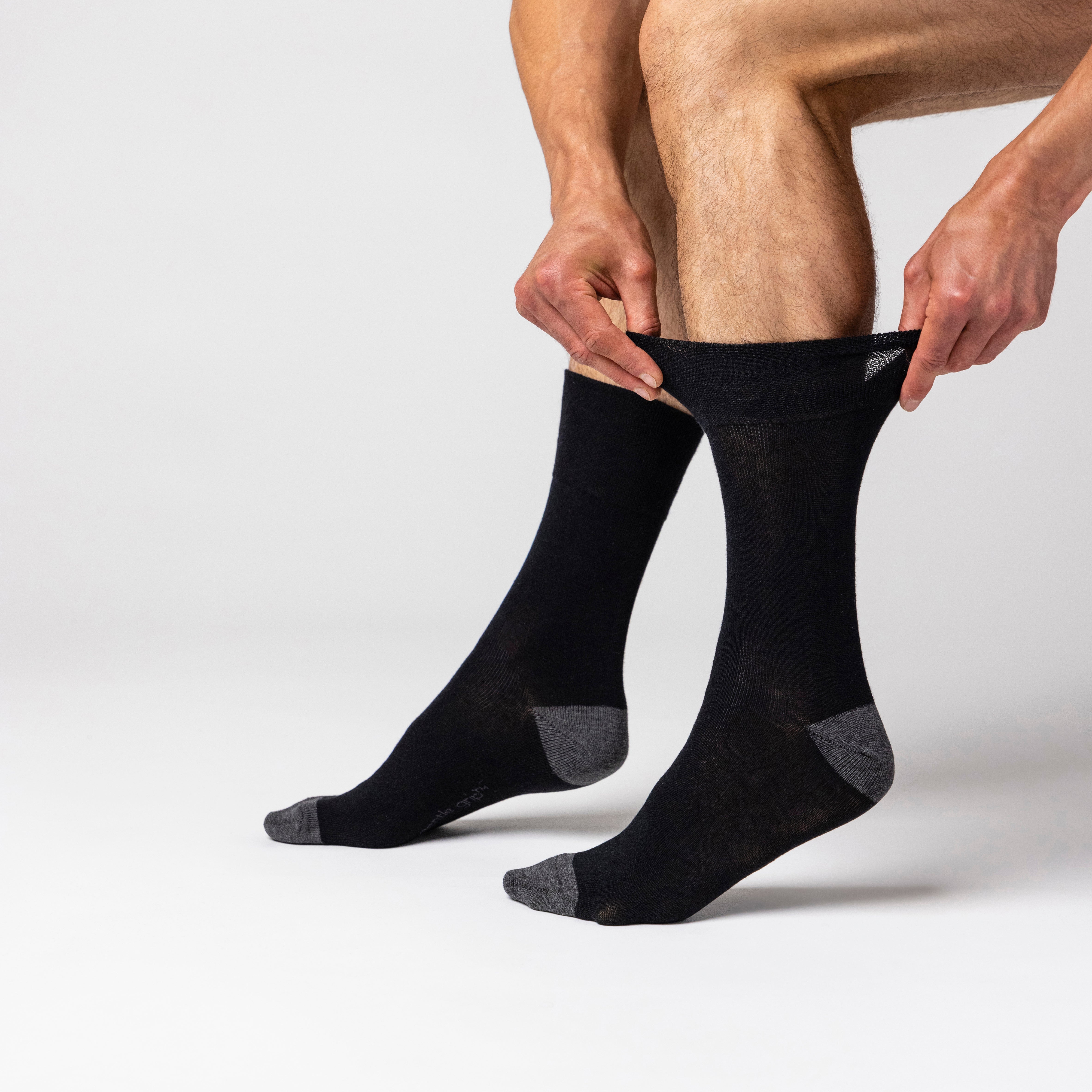 6 Pairs Men's Apex Cotton Socks - Black