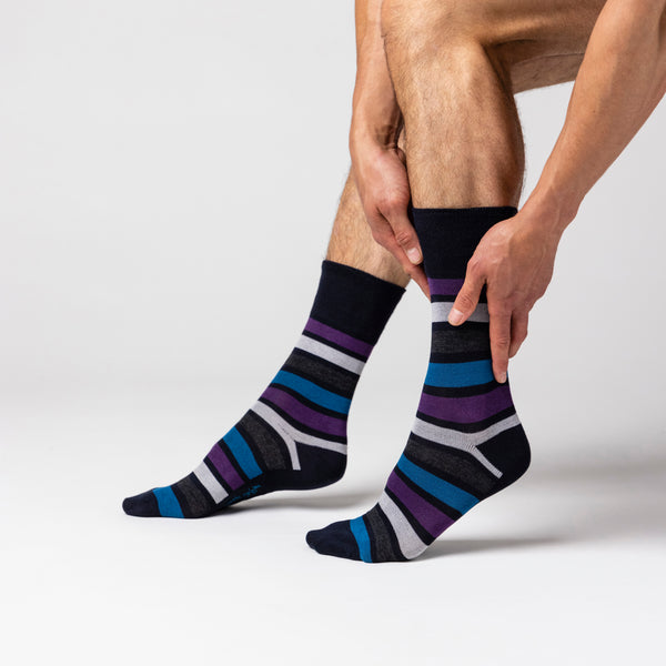 6 Pairs Men's Bamboo Socks - Mirage Stripe