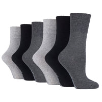 6 Pairs Kids Cotton Socks - Black/Grey