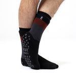 Load image into Gallery viewer, 1 Pair Men&#39;s Raynaud&#39;s Thermal Slipper Socks - Block Stripe Black
