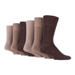 Load image into Gallery viewer, 6 Pairs Men&#39;s Plain Cotton Socks - Brown Mix
