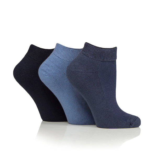3 Paar gepolsterte Diabetiker-Trainersocken – Schwarz