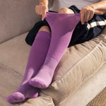 Load image into Gallery viewer, 3 Pairs Knee Length Bamboo Diabetic Socks - Blackberry
