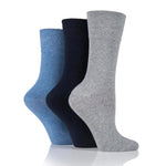 Charger l'image dans la galerie, 6 paires de chaussettes diabétiques pour femmes - Bleu/Gris
