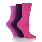 Load image into Gallery viewer, 3 Pairs Ladies Diabetic Socks - Pink/Purple

