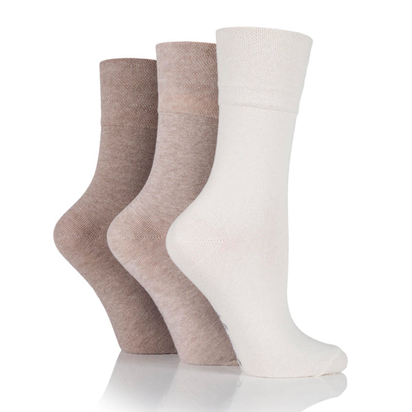 6 Paar Damen-Diabetikersocken - Hellbraun Mix