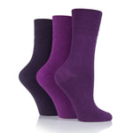 Charger l'image dans la galerie, 6 paires de chaussettes diabétiques pour femmes - Mélange violet
