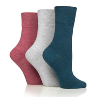 3 Pairs Ladies Diabetic Socks - Coral Mix