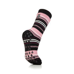 Load image into Gallery viewer, 1 Pair Ladies IOMI FootNurse Dual Layer Raynaud&#39;s Thermal Slipper Socks - Black Stripe
