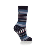 Load image into Gallery viewer, 1 Pair Ladies IOMI FootNurse Dual Layer Raynaud&#39;s Thermal Slipper Socks - Navy Stripe
