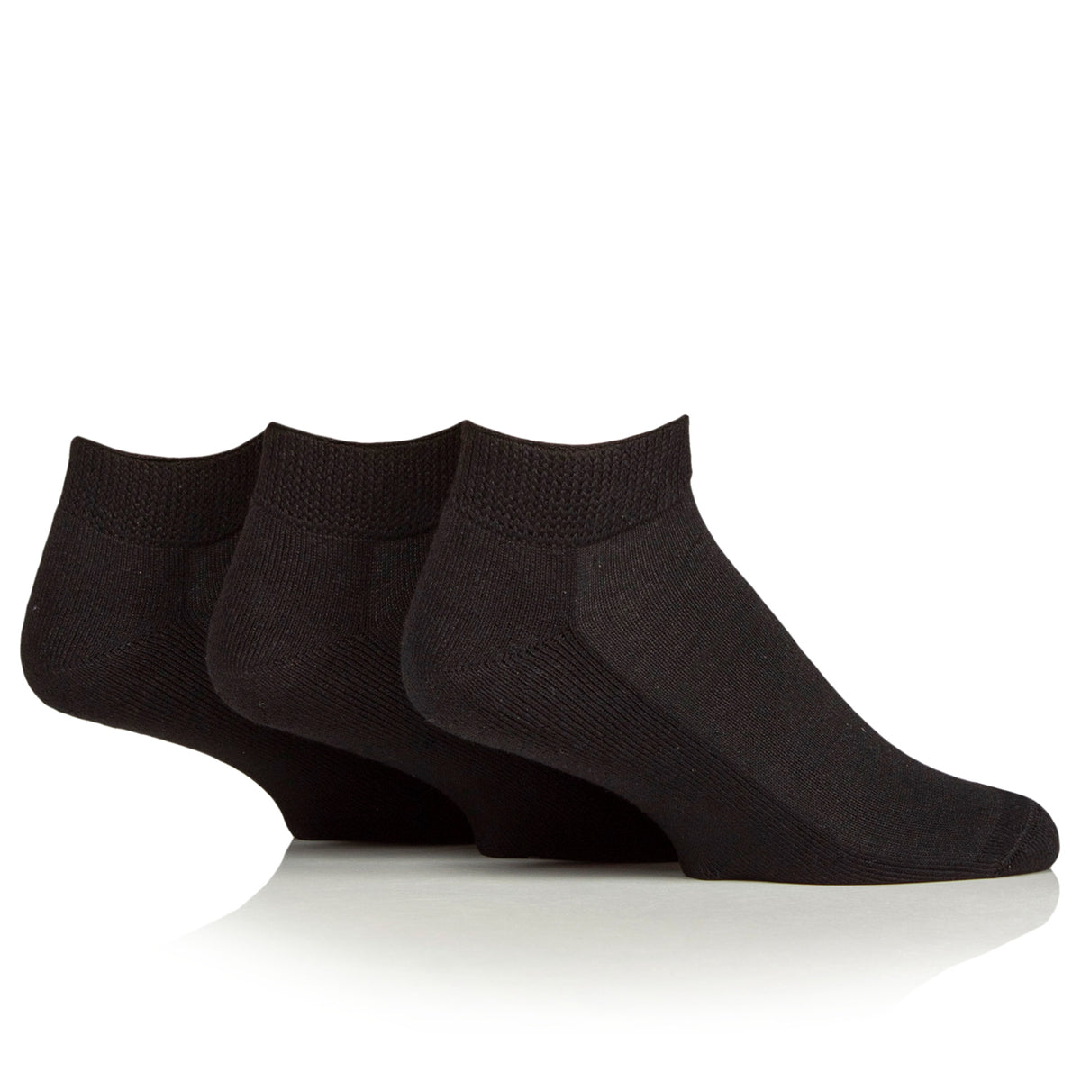 3 Paar gepolsterte Diabetiker-Trainersocken – Schwarz