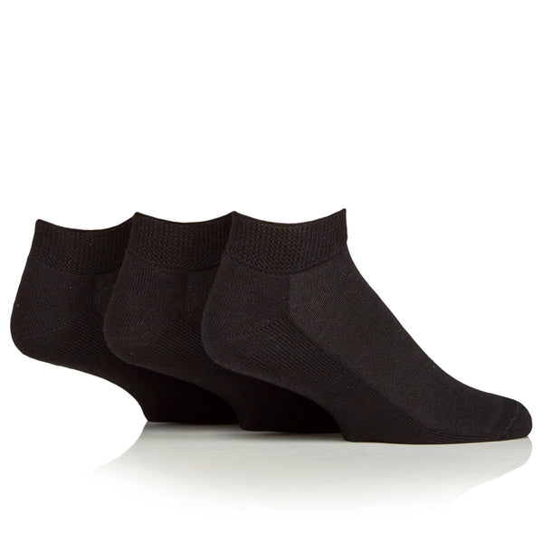 3 Paar gepolsterte Diabetiker-Trainersocken – Schwarz