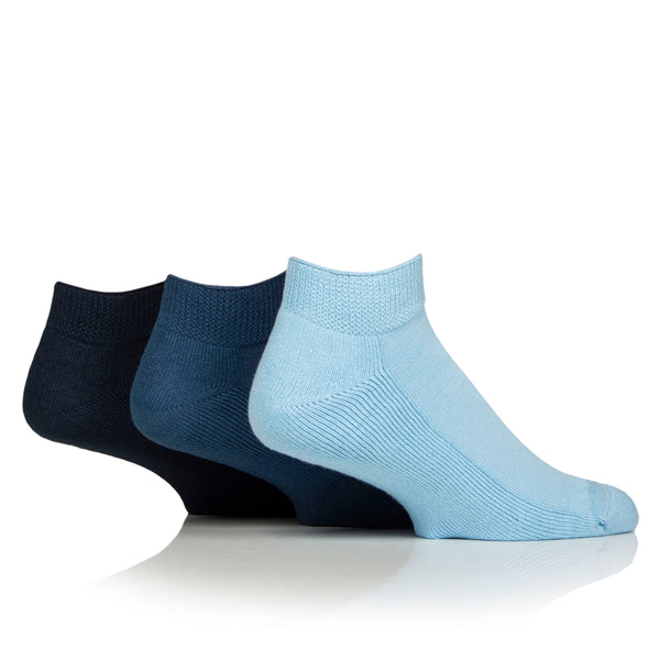 3 Paar gepolsterte Diabetiker-Trainersocken – Schwarz