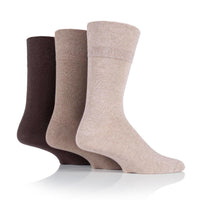 6 paires de chaussettes diabétiques en bambou pour homme - Mélange marron