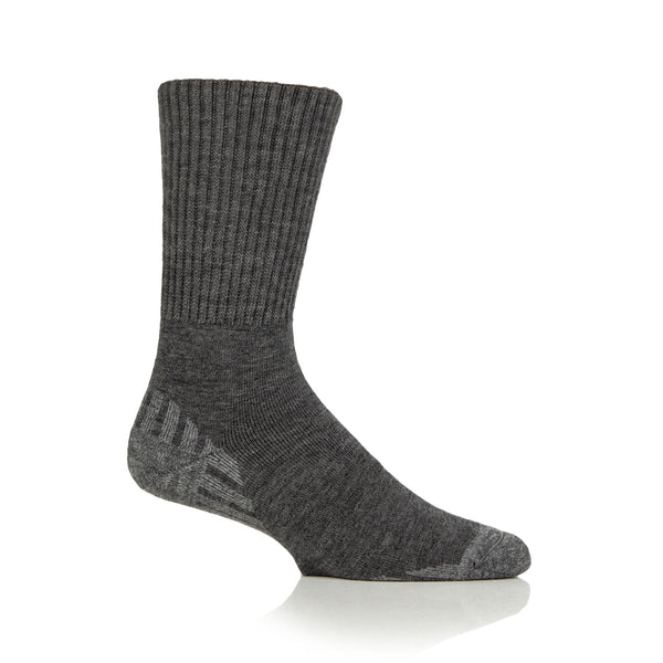 1 Pair Men's Diabetic Walker Wool Boot Socks - Charcoal