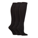 Load image into Gallery viewer, 3 Pairs  IOMI Cushion Foot Below Knee Bamboo Diabetic Socks - Black

