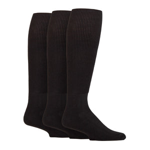 3 Pairs  IOMI Cushion Foot Below Knee Bamboo Diabetic Socks - Black