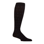 Load image into Gallery viewer, 1 Pair Mens IOMI FootNurse Jacquard Compression Travel &amp; Flight Socks - Black With Blue/Charcoal Squares
