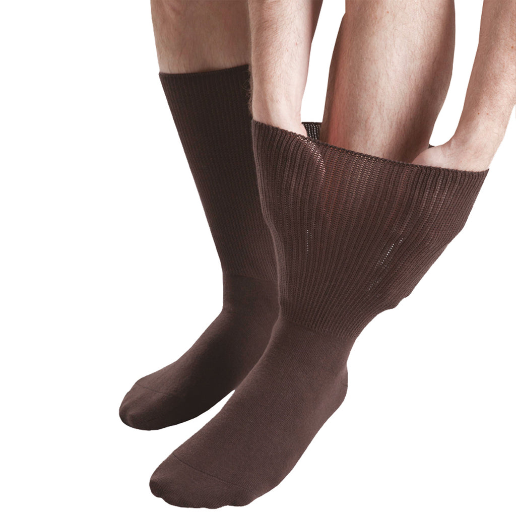 1 Pair IOMI FootNurse Extra Wide Oedema Socks - Brown