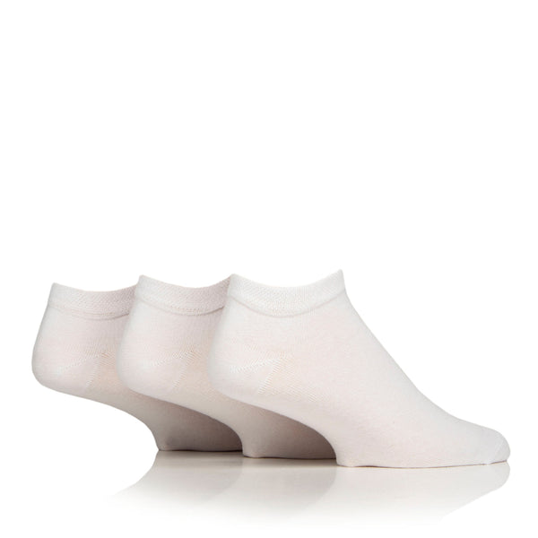 3 Pairs Men's Diabetic Trainer Socks - White