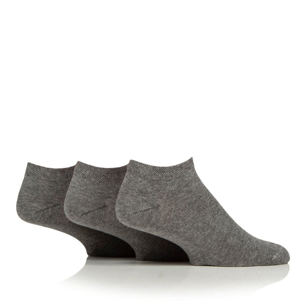 3 Pairs Men's Diabetic Trainer Socks - Grey