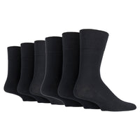 6 Pairs Men's Diabetic Socks - Black