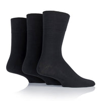 3 Pairs Men's Diabetic Socks - Black
