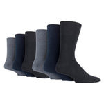 Load image into Gallery viewer, 6 Pairs Men&#39;s Diabetic Socks - Black/Navy/Grey
