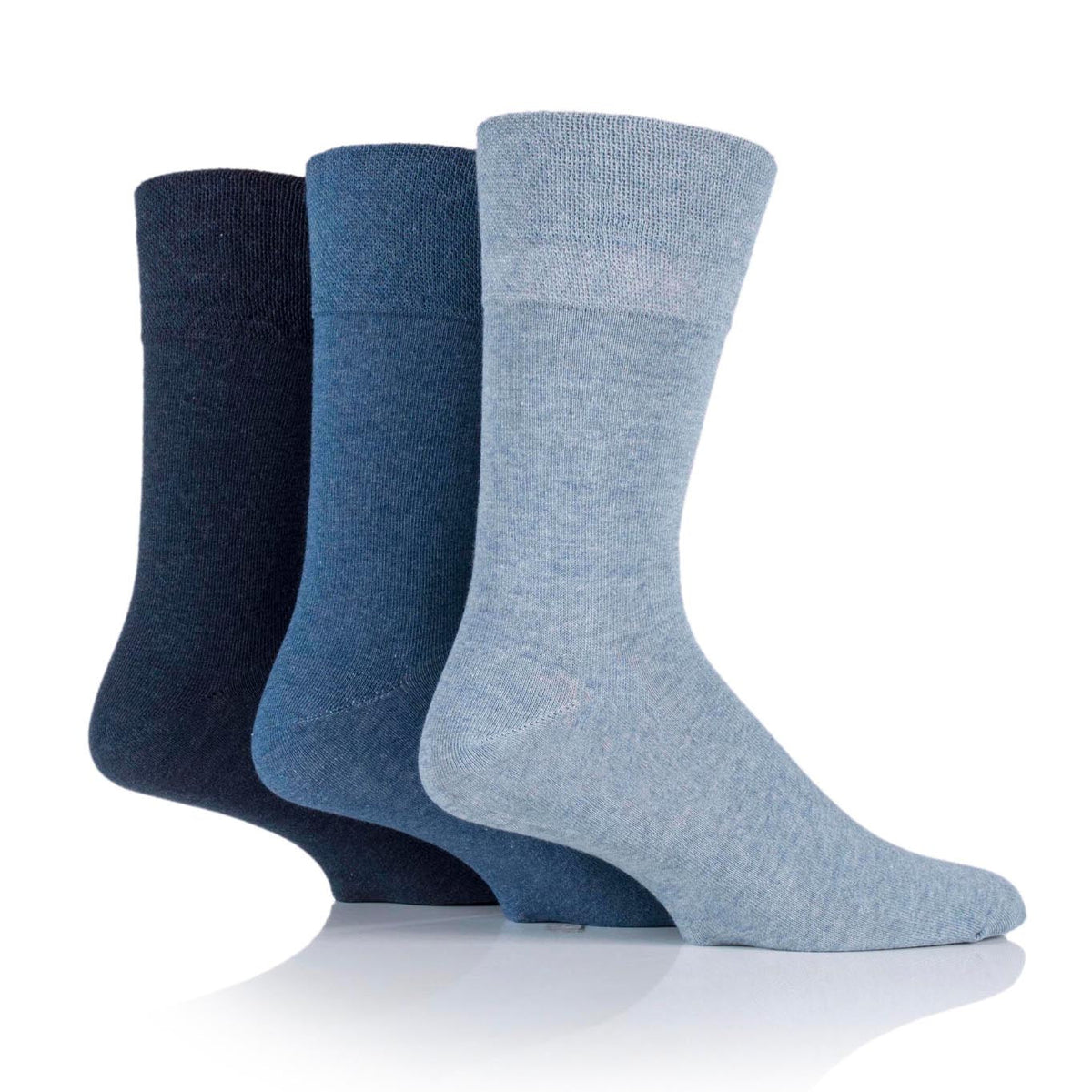 6 paires de chaussettes pour diabétiques pour homme - Bleu
