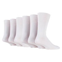 6 Pairs Men's Bigfoot Cotton Socks - White