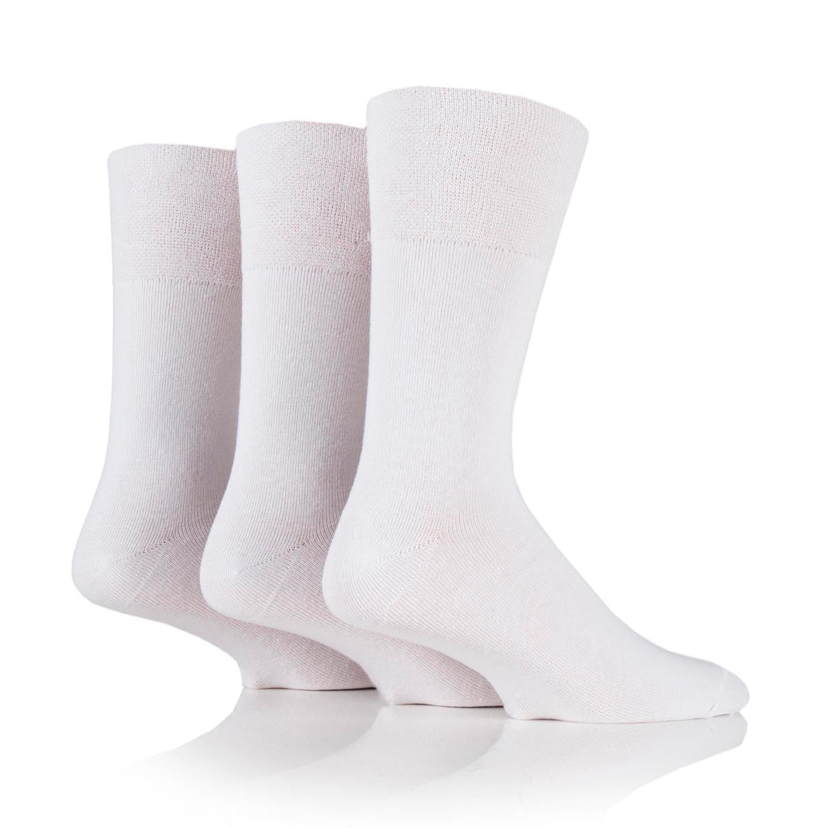 6 paires de chaussettes diabétiques pour homme - Blanches
