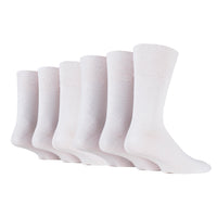6 Pairs Men's Bamboo Diabetic Socks - White