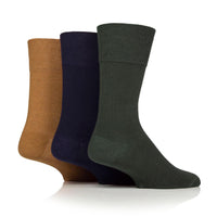 3 Pairs Men's Diabetic Socks - Ochre Mix