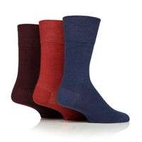3 Pairs Men's Diabetic Socks - Orange Mix