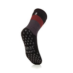 Load image into Gallery viewer, 1 Pair Men&#39;s IOMI FootNurse Dual Layer Raynaud&#39;s Thermal Slipper Socks - Block Stripe Black
