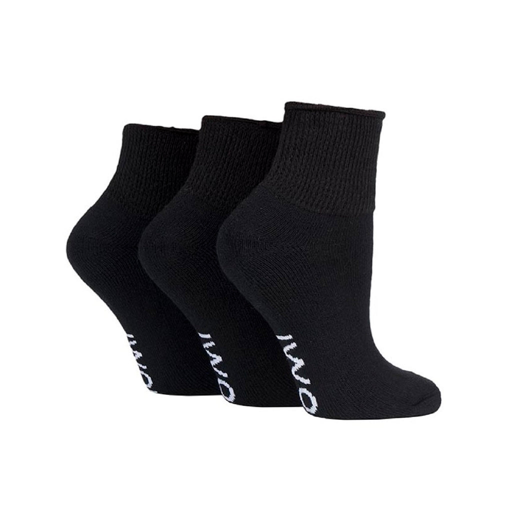 3 Pairs IOMI FootNurse Cushion Foot Diabetic Ankle Socks - Black