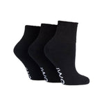 Load image into Gallery viewer, 3 Pairs IOMI FootNurse Cushion Foot Diabetic Ankle Socks - Black
