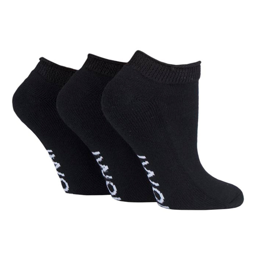 3 Pairs IOMI FootNurse Cushion Foot Diabetic Trainer Socks - Black