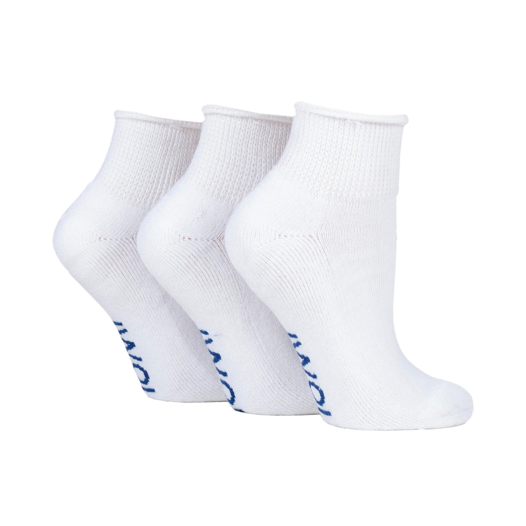 3 Pairs IOMI FootNurse Cushion Foot Diabetic Ankle Socks - White
