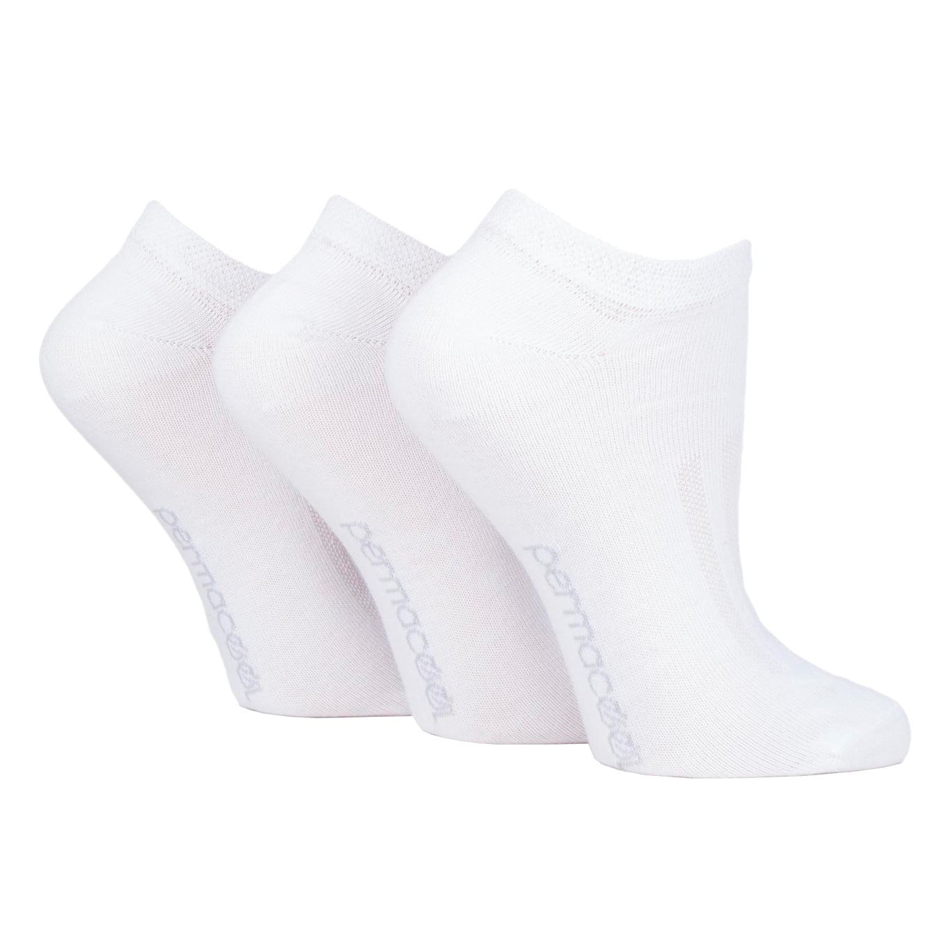 3 Pairs PermaCool Cooling Trainer Socks - White