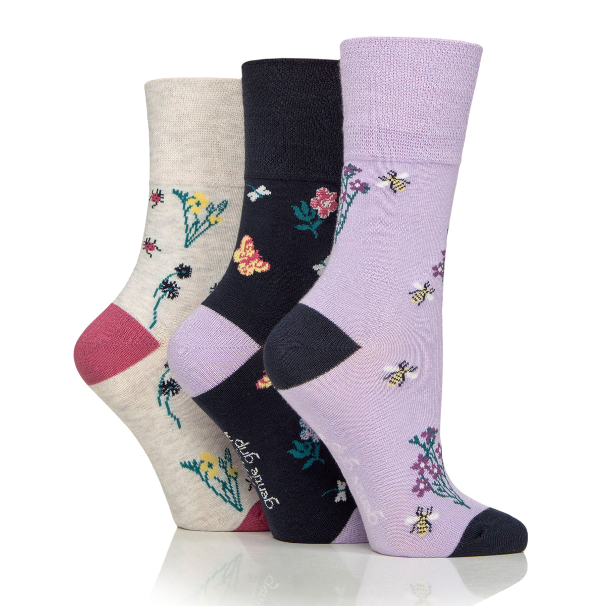 3 paires de chaussettes en coton RHS pour femme - Contraste floral
