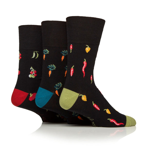 3 Pairs Men's RHS Cotton Socks - Vegetables