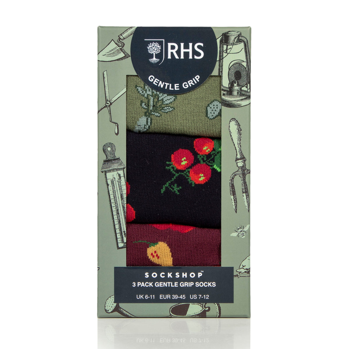 Lot de 3 paires de chaussettes en coton RHS pour homme – Insectes