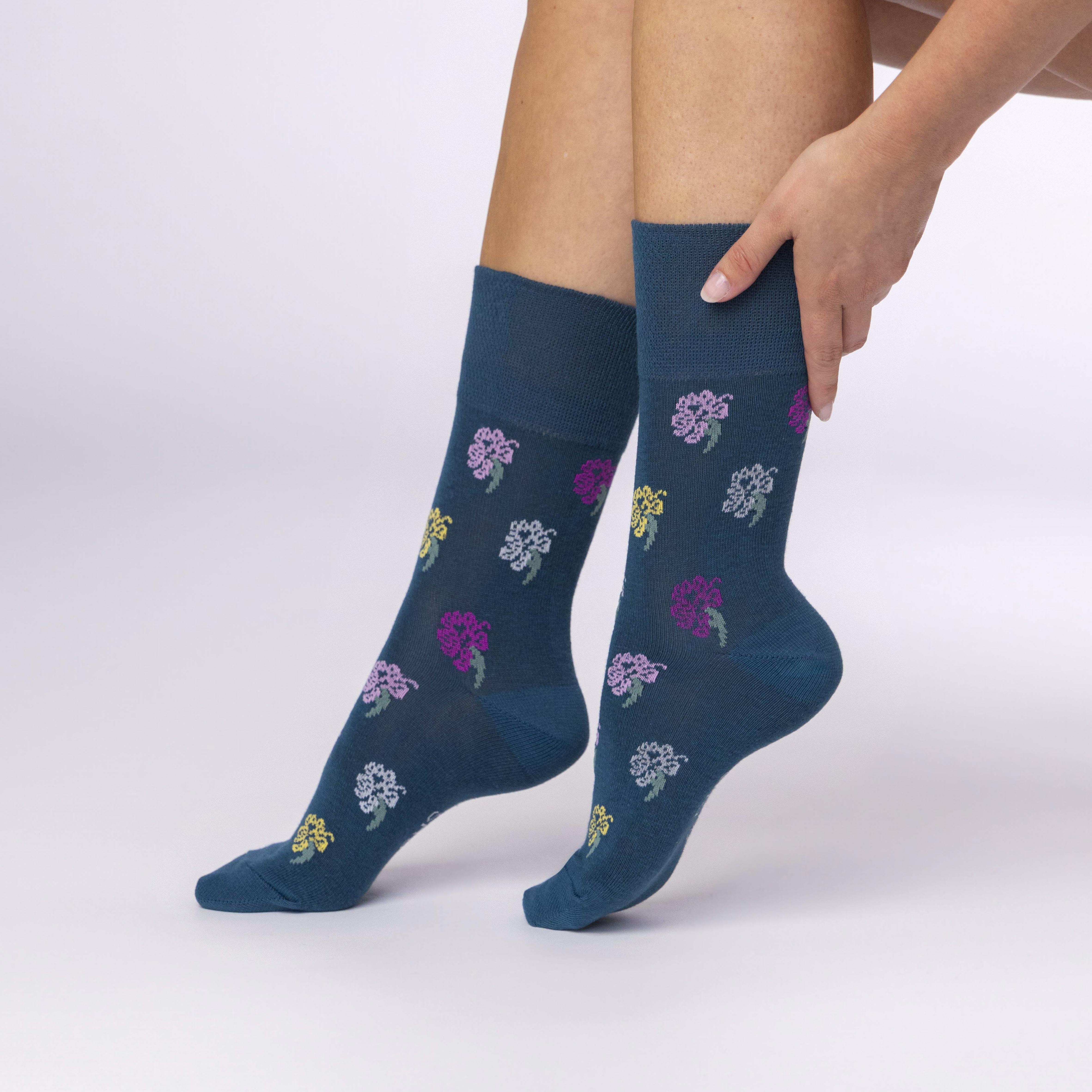 Lot de 3 paires de chaussettes en coton RHS pour femme - Motif floral