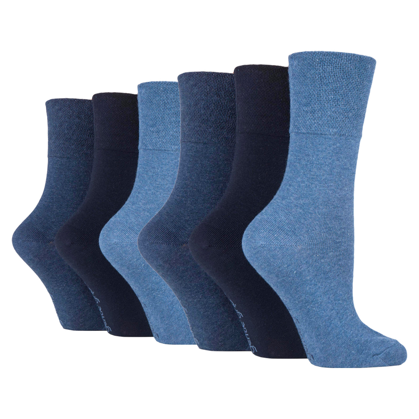 6 Pairs Kids Gentle Grip Cotton Socks - Blue