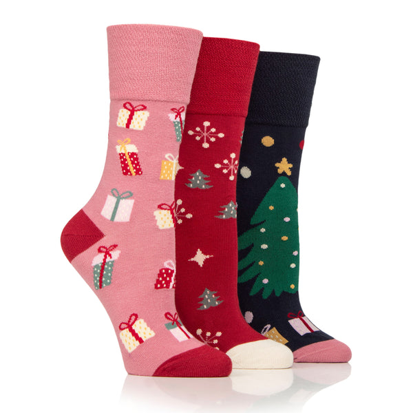 3 Paar Fun Feet Weihnachtssocken für Damen – Merry and Bright