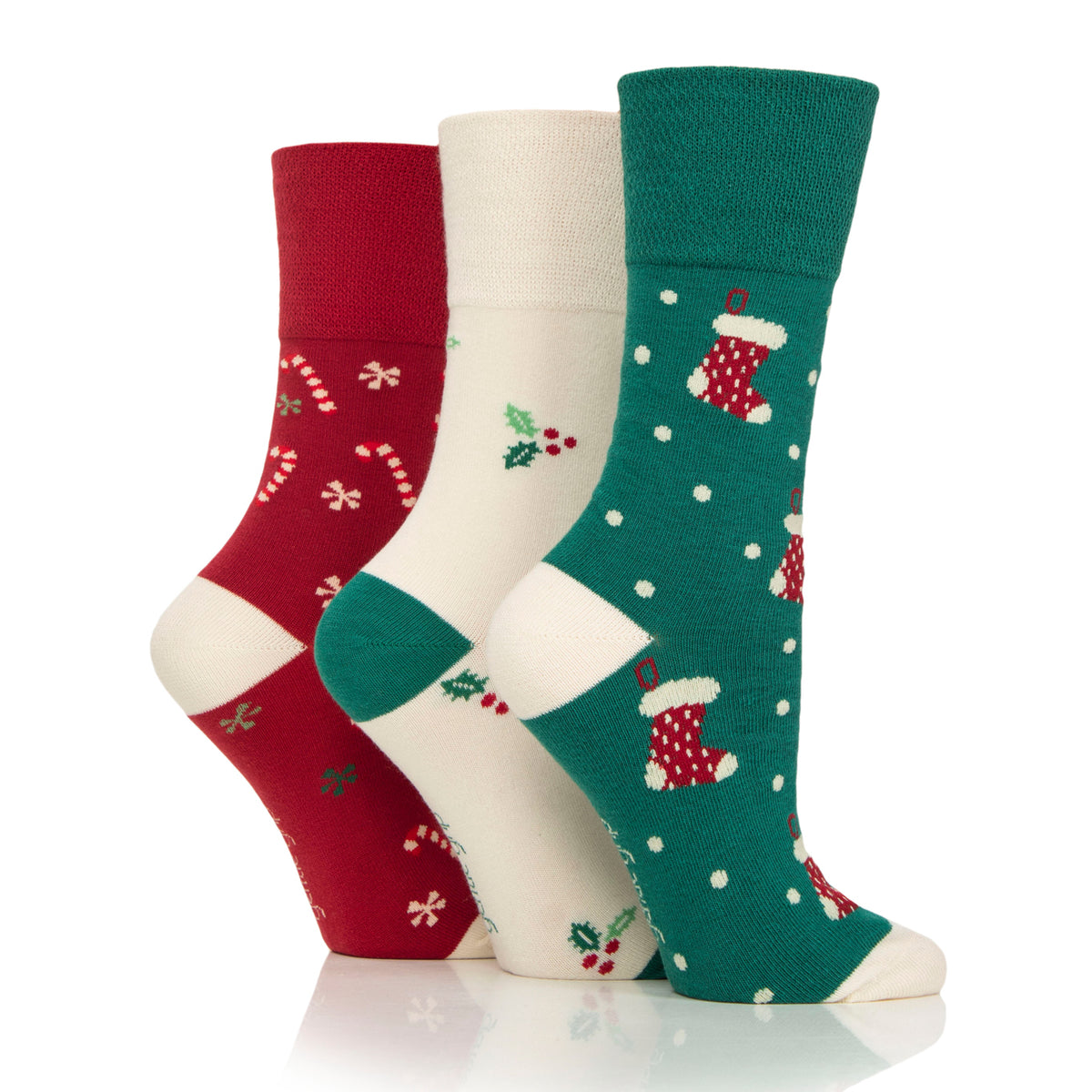 3 Paar Fun Feet Weihnachtssocken für Damen – Merry and Bright