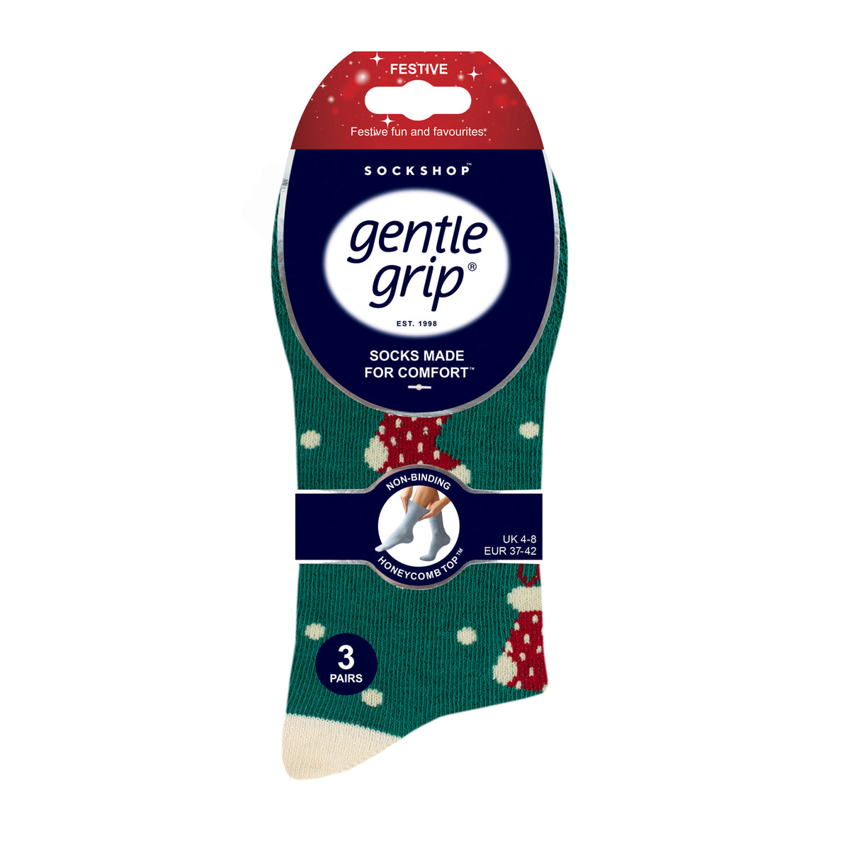3 Paar Fun Feet Weihnachtssocken für Damen – Merry and Bright