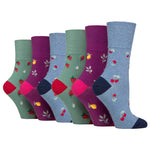 Load image into Gallery viewer, 6 Pairs Ladies Fun Feet Cotton Socks - Fruits
